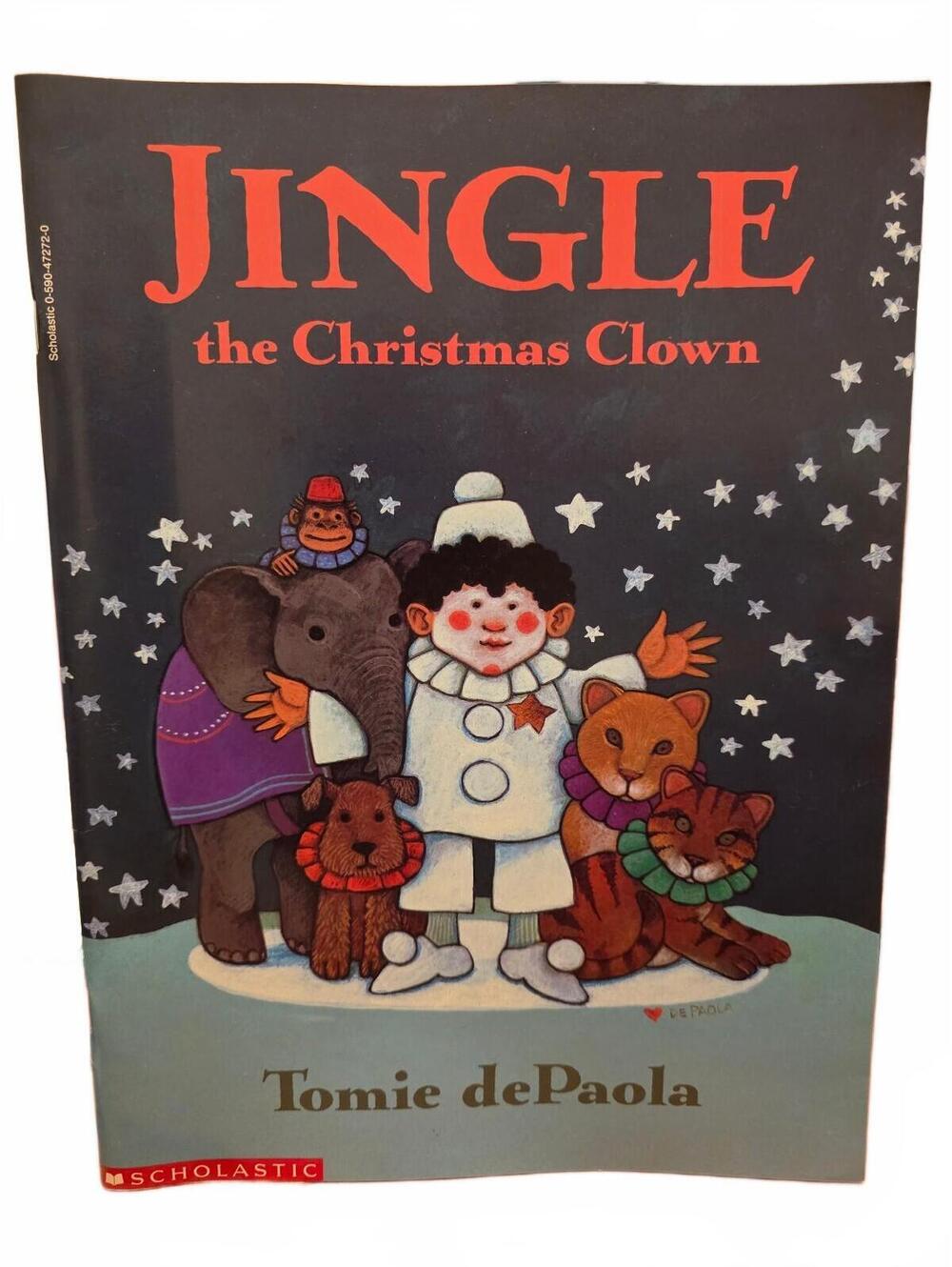 Jingle The Christmas Clown by Tomie dePaola with Cassette Tape, PB, 1993, NEW